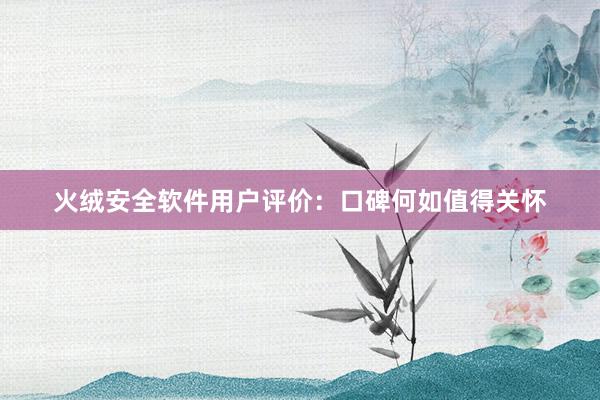 火绒安全软件用户评价：口碑何如值得关怀